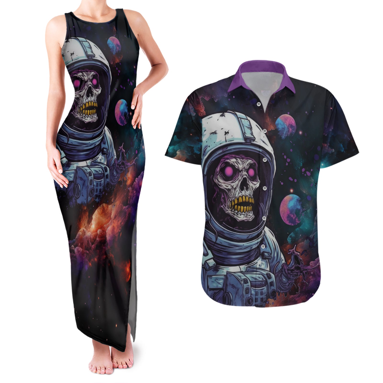 Time Will Reveal Who's There For You And Who's Full Of Shit Couples Matching Tank Maxi Dress and Hawaiian Shirt - Wonder Print Shop