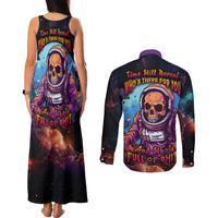 Time Will Reveal Who's There For You And Who's Full Of Shit Couples Matching Tank Maxi Dress and Long Sleeve Button Shirts - Wonder Print Shop