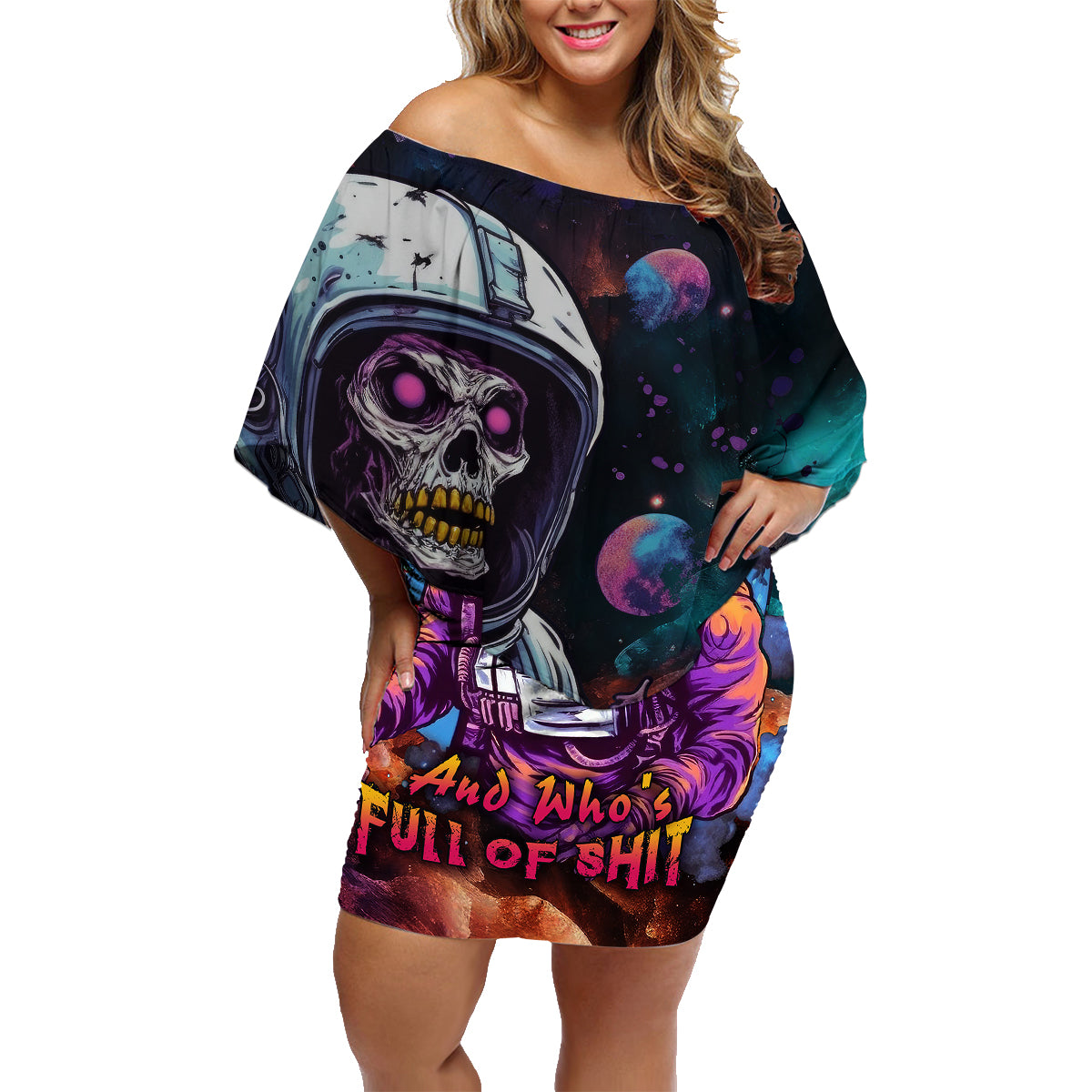 Time Will Reveal Who's There For You And Who's Full Of Shit Family Matching Off Shoulder Short Dress and Hawaiian Shirt - Wonder Print Shop