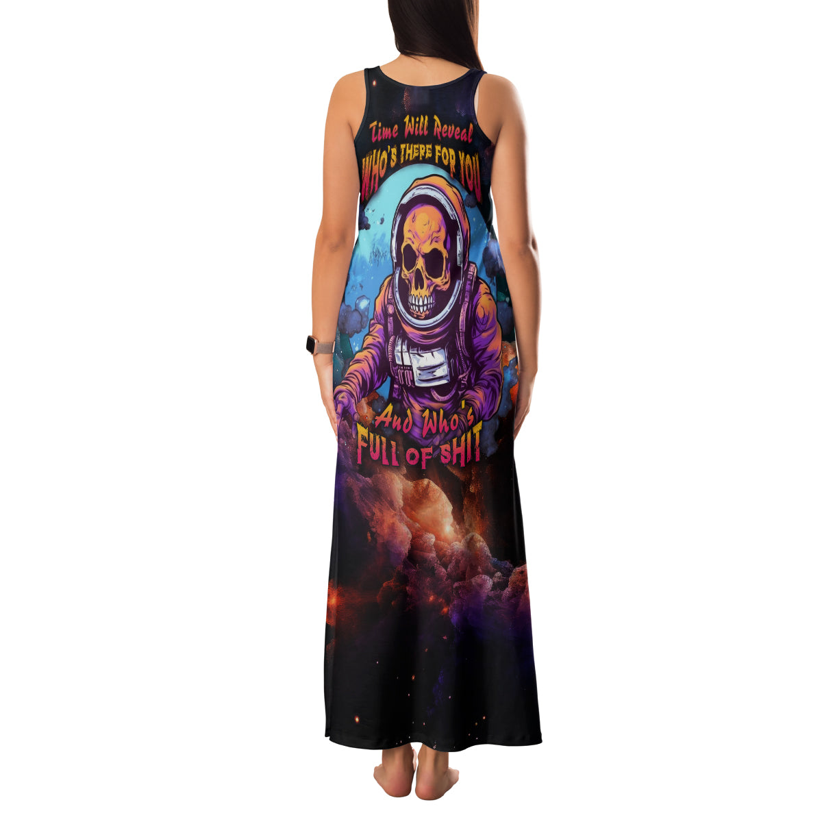 Time Will Reveal Who's There For You And Who's Full Of Shit Family Matching Tank Maxi Dress and Hawaiian Shirt - Wonder Print Shop