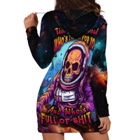 Time Will Reveal Who's There For You And Who's Full Of Shit Hoodie Dress - Wonder Print Shop