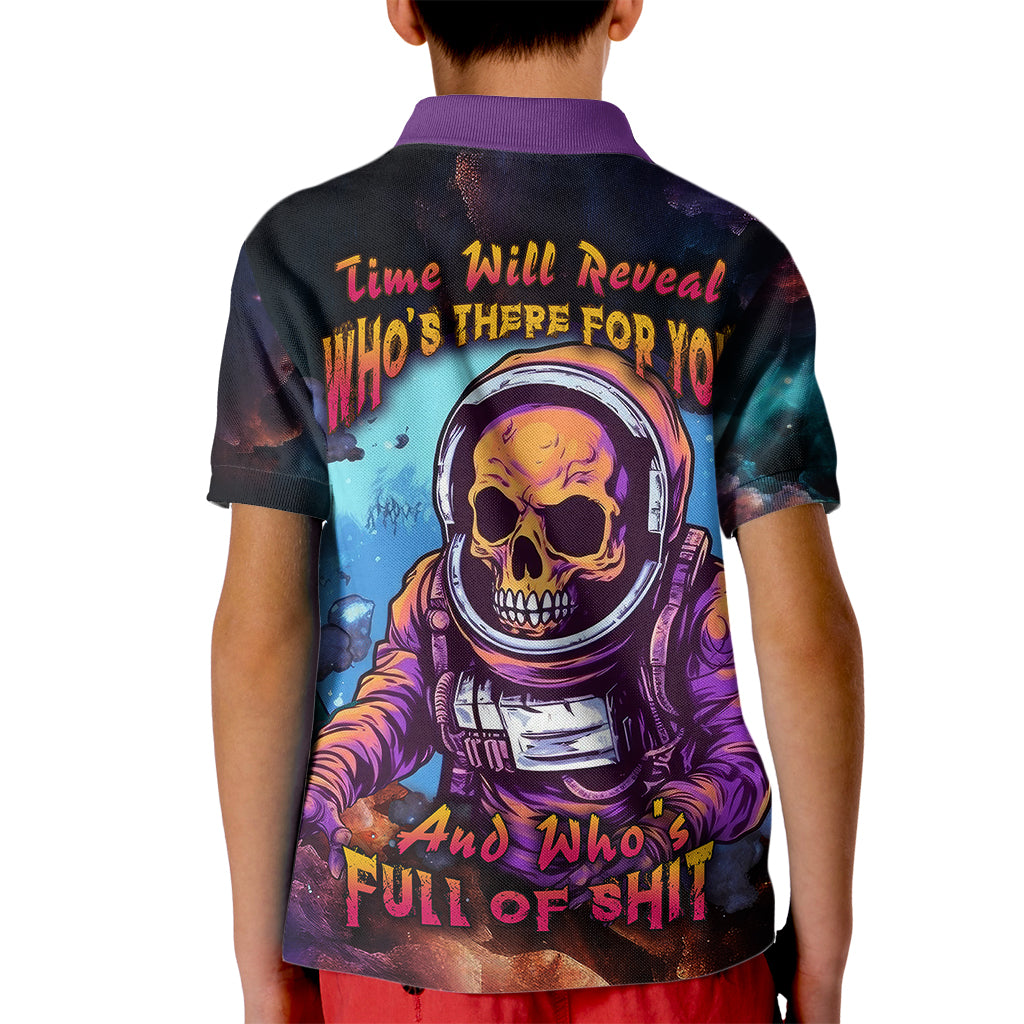 Time Will Reveal Who's There For You And Who's Full Of Shit Kid Polo Shirt - Wonder Print Shop