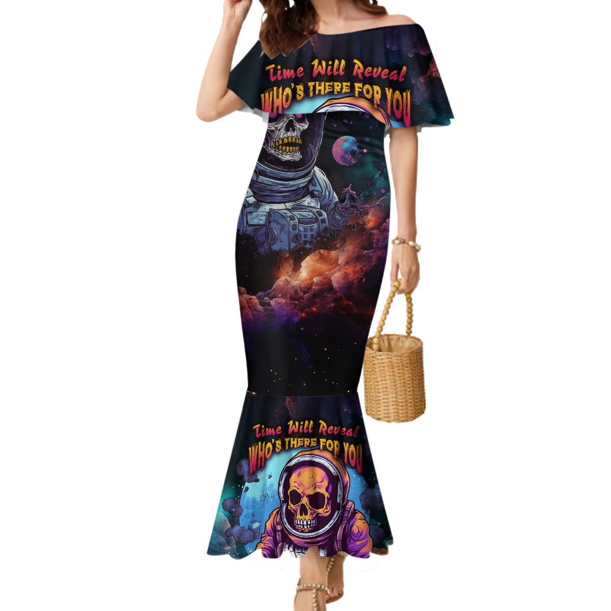 Time Will Reveal Who's There For You And Who's Full Of Shit Mermaid Dress - Wonder Print Shop