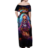 Time Will Reveal Who's There For You And Who's Full Of Shit Off Shoulder Maxi Dress - Wonder Print Shop