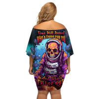 Time Will Reveal Who's There For You And Who's Full Of Shit Off Shoulder Short Dress - Wonder Print Shop
