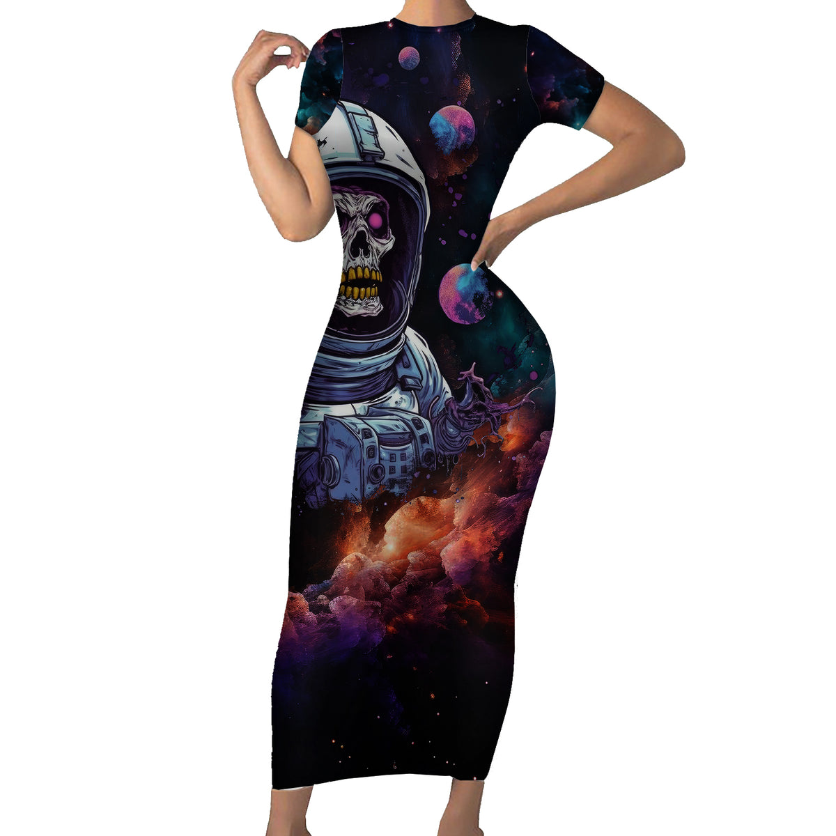 Time Will Reveal Who's There For You And Who's Full Of Shit Short Sleeve Bodycon Dress - Wonder Print Shop