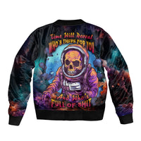 Time Will Reveal Who's There For You And Who's Full Of Shit Sleeve Zip Bomber Jacket - Wonder Print Shop