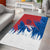 Serbia Christmas Area Rug with Wolf Howling Moon Serbian Flag and Red Blue White Winter Forest Pattern Design - Wonder Print Shop