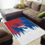 Serbia Christmas Area Rug with Wolf Howling Moon Serbian Flag and Red Blue White Winter Forest Pattern Design - Wonder Print Shop