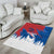 Serbia Christmas Area Rug with Wolf Howling Moon Serbian Flag and Red Blue White Winter Forest Pattern Design - Wonder Print Shop