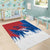 Serbia Christmas Area Rug with Wolf Howling Moon Serbian Flag and Red Blue White Winter Forest Pattern Design - Wonder Print Shop