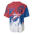 Serbia Christmas Baseball Jersey with Wolf Howling Moon Serbian Flag and Red Blue White Winter Forest Pattern Design - Wonder Print Shop