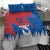 Serbia Christmas Bedding Set with Wolf Howling Moon Serbian Flag and Red Blue White Winter Forest Pattern Design - Wonder Print Shop