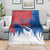Serbia Christmas Blanket with Wolf Howling Moon Serbian Flag and Red Blue White Winter Forest Pattern Design - Wonder Print Shop