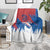 Serbia Christmas Blanket with Wolf Howling Moon Serbian Flag and Red Blue White Winter Forest Pattern Design - Wonder Print Shop