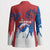Serbia Christmas Blazer with Wolf Howling Moon Serbian Flag and Red Blue White Winter Forest Pattern Design - Wonder Print Shop