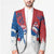 Serbia Christmas Blazer with Wolf Howling Moon Serbian Flag and Red Blue White Winter Forest Pattern Design - Wonder Print Shop
