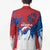 Serbia Christmas Blazer with Wolf Howling Moon Serbian Flag and Red Blue White Winter Forest Pattern Design - Wonder Print Shop