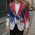 Serbia Christmas Blazer with Wolf Howling Moon Serbian Flag and Red Blue White Winter Forest Pattern Design - Wonder Print Shop