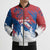 Serbia Christmas Bomber Puffer Jacket with Wolf Howling Moon Serbian Flag and Red Blue White Winter Forest Pattern Design - Wonder Print Shop