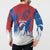Serbia Christmas Button Sweatshirt with Wolf Howling Moon Serbian Flag and Red Blue White Winter Forest Pattern Design - Wonder Print Shop