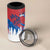 Serbia Christmas 4 in 1 Can Cooler Tumbler with Wolf Howling Moon Serbian Flag and Red Blue White Winter Forest Pattern Design - Wonder Print Shop