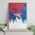 Serbia Christmas Canvas Wall Art with Wolf Howling Moon Serbian Flag and Red Blue White Winter Forest Pattern Design - Wonder Print Shop