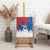 Serbia Christmas Canvas Wall Art with Wolf Howling Moon Serbian Flag and Red Blue White Winter Forest Pattern Design - Wonder Print Shop