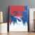 Serbia Christmas Canvas Wall Art with Wolf Howling Moon Serbian Flag and Red Blue White Winter Forest Pattern Design - Wonder Print Shop