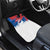 Serbia Christmas Car Mats with Wolf Howling Moon Serbian Flag and Red Blue White Winter Forest Pattern Design - Wonder Print Shop