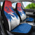 Serbia Christmas Car Seat Cover with Wolf Howling Moon Serbian Flag and Red Blue White Winter Forest Pattern Design - Wonder Print Shop