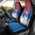 Serbia Christmas Car Seat Cover with Wolf Howling Moon Serbian Flag and Red Blue White Winter Forest Pattern Design - Wonder Print Shop