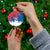 Serbia Christmas Ceramic Ornament with Wolf Howling Moon Serbian Flag and Red Blue White Winter Forest Pattern Design - Wonder Print Shop