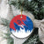 Serbia Christmas Ceramic Ornament with Wolf Howling Moon Serbian Flag and Red Blue White Winter Forest Pattern Design - Wonder Print Shop