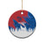 Serbia Christmas Ceramic Ornament with Wolf Howling Moon Serbian Flag and Red Blue White Winter Forest Pattern Design - Wonder Print Shop