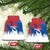 Serbia Christmas Ceramic Ornament with Wolf Howling Moon Serbian Flag and Red Blue White Winter Forest Pattern Design - Wonder Print Shop