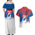 Serbia Christmas Couples Matching Off Shoulder Maxi Dress and Hawaiian Shirt with Wolf Howling Moon Serbian Flag and Red Blue White Winter Forest Pattern Design - Wonder Print Shop