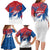 Serbia Christmas Family Matching Long Sleeve Bodycon Dress and Hawaiian Shirt with Wolf Howling Moon Serbian Flag and Red Blue White Winter Forest Pattern Design - Wonder Print Shop