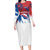 Serbia Christmas Family Matching Long Sleeve Bodycon Dress and Hawaiian Shirt with Wolf Howling Moon Serbian Flag and Red Blue White Winter Forest Pattern Design - Wonder Print Shop