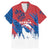 Serbia Christmas Family Matching Mermaid Dress and Hawaiian Shirt with Wolf Howling Moon Serbian Flag and Red Blue White Winter Forest Pattern Design - Wonder Print Shop