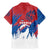 Serbia Christmas Family Matching Mermaid Dress and Hawaiian Shirt with Wolf Howling Moon Serbian Flag and Red Blue White Winter Forest Pattern Design - Wonder Print Shop