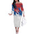 Serbia Christmas Family Matching Off The Shoulder Long Sleeve Dress and Hawaiian Shirt with Wolf Howling Moon Serbian Flag and Red Blue White Winter Forest Pattern Design - Wonder Print Shop