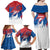 Serbia Christmas Family Matching Off Shoulder Maxi Dress and Hawaiian Shirt with Wolf Howling Moon Serbian Flag and Red Blue White Winter Forest Pattern Design - Wonder Print Shop