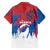 Serbia Christmas Family Matching Off Shoulder Maxi Dress and Hawaiian Shirt with Wolf Howling Moon Serbian Flag and Red Blue White Winter Forest Pattern Design - Wonder Print Shop