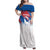 Serbia Christmas Family Matching Off Shoulder Maxi Dress and Hawaiian Shirt with Wolf Howling Moon Serbian Flag and Red Blue White Winter Forest Pattern Design - Wonder Print Shop