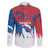 Serbia Christmas Family Matching Puletasi and Hawaiian Shirt with Wolf Howling Moon Serbian Flag and Red Blue White Winter Forest Pattern Design - Wonder Print Shop