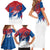 Serbia Christmas Family Matching Short Sleeve Bodycon Dress and Hawaiian Shirt with Wolf Howling Moon Serbian Flag and Red Blue White Winter Forest Pattern Design - Wonder Print Shop