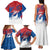 Serbia Christmas Family Matching Tank Maxi Dress and Hawaiian Shirt with Wolf Howling Moon Serbian Flag and Red Blue White Winter Forest Pattern Design - Wonder Print Shop