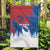 Serbia Christmas Garden Flag with Wolf Howling Moon Serbian Flag and Red Blue White Winter Forest Pattern Design - Wonder Print Shop