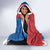 Serbia Christmas Hooded Blanket with Wolf Howling Moon Serbian Flag and Red Blue White Winter Forest Pattern Design - Wonder Print Shop